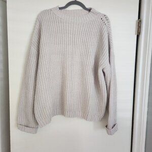Shein Chunky Knit Sweater – Light Grey – Size L (US 8/10, EU 40/42)